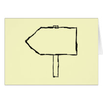 Signpost Arrow. Black and Cream. Greeting Card