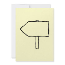 Signpost Arrow. Black and Cream. Invitation