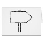 Signpost Arrow. Black and White. Cards