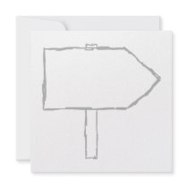 Signpost Arrow. Gray and White. Announcement