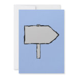 Signpost Arrow. Gray, Black and Blue. Personalized Invitation
