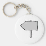 Signpost Arrow. Gray, Black and White. Key Chains