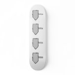 Signpost Arrow. Gray, Black and White. Custom Skate Board