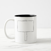 Signpost Notice. Gray and white. Mugs
