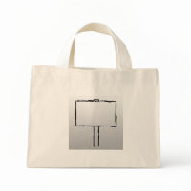 Signpost Notice Image. Black on gray. Bag