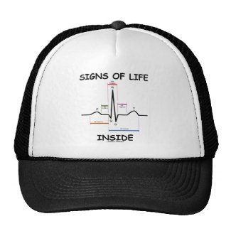 Signs Of Life Inside (ECG/EKG Heartbeat) Mesh Hats