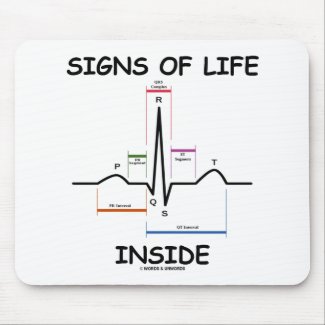Signs Of Life Inside (ECG./EKG Heartbeat) mousepad
