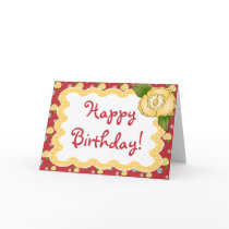 Signs Of Spring Polkadot Birthday Greeting Card