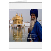 Sikh Actions/Karma Proverb Greeting Card