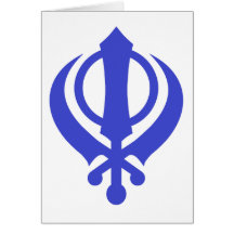 Sikh Khanda Blue Greeting Card