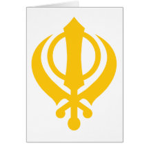 Sikh Khanda Gold Greeting Cards