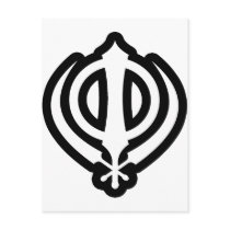 Sikh Khanda Khalsa Sikhism Punjabi Design Post Card