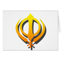 Sikh Khanda Khalsa Sikhism Punjabi Greeting Cards