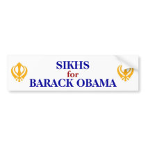 SIKHS FOR OBAMA BUMPER STICKER
