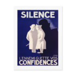 Silence L'ennemi Guette Vos Confidences French War Post Card
