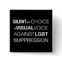 Silent By Choice Square Dark Button buttons