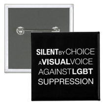 Silent By Choice Square Dark Button