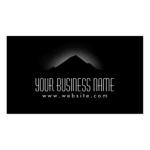 Silent Mountain Peaks Black Business Card (front side)