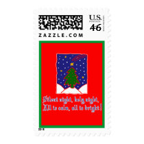 Silent Night Christmas Carol T-shirts, Apparel Postage Stamps
