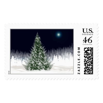 Silent Night Christmas Postage Stamp