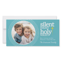 Silent Night, Holy Night Christian Christmas Photo Card Template