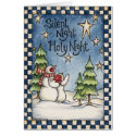 Silent Night Snowmen Christmas Holiday Card