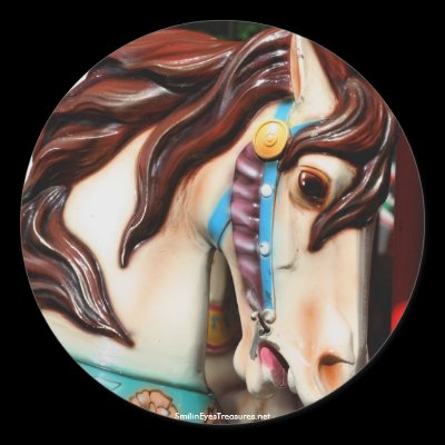 Silent Steed Carousel Horse Photo Sticker Label by SmilinEyesTreasures