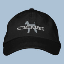 Silhouette Airedale Terrier embroidered hats