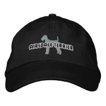 Silhouette Airedale Terrier embroidered hats by MenagerieMayhem Silhouette Airedale Terrier embroidered hats