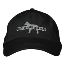 Silhouette Australian Shepherd Embroidered Hat embroidered hats by MenagerieMayhem Silhouette Australian Shepherd Embroidered Hat embroidered hats