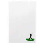 Silhouette Baseball Swing Personalized Stationery