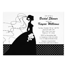 Silhouette Bride Bridal Shower Invite