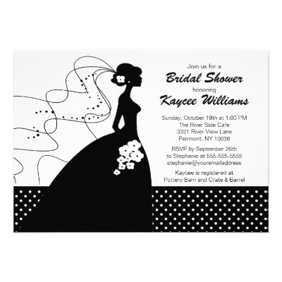 Silhouette Bride Bridal Shower Invite