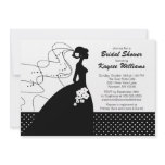 Silhouette Bride Bridal Shower Invite invitations