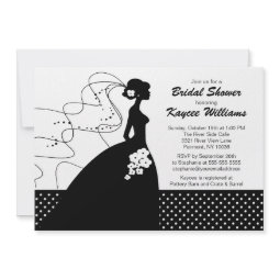 Silhouette Bride Bridal Shower Invite invitation