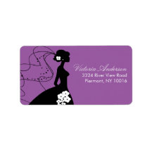 Silhouette Bride Return Address Labels.
