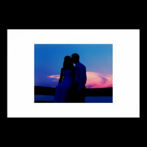 Silhouette Couple at Sunset posters