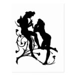 Silhouette Couple Music Lovers Postcard