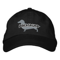 Silhouette Dachshund Embroidered Hat embroidered hats by MenagerieMayhem Silhouette Dachshund Embroidered Hat embroidered hats