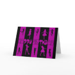 silhouette dancing birthday card