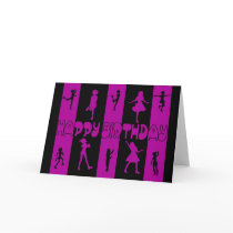 silhouette dancing birthday card