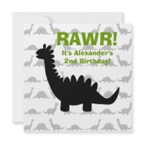 Silhouette Dinosaur Birthday Invitation