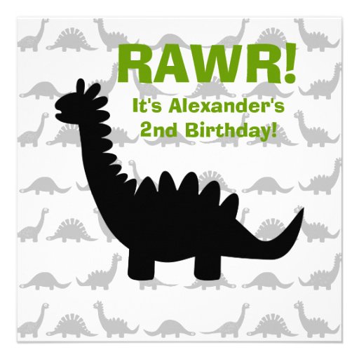 Silhouette Dinosaur Birthday Invitation