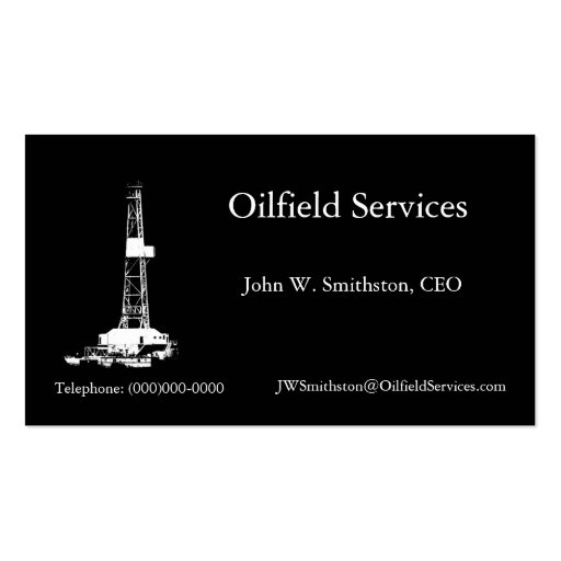 Silhouette Drilling Rig Business Card