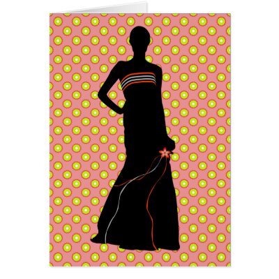SILHOUETTE FASHION GIRL GREETING CARDS by dgpaulart