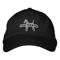 Silhouette Fox Terrier Embroidered Hat embroidered hats