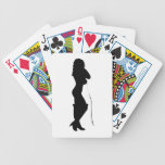 Silhouette Girl Playing Cards