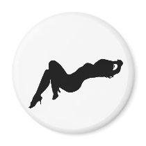 Silhouette Girls Refrigerator Magnet