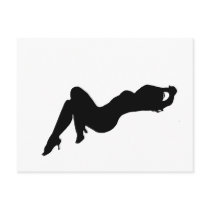 Silhouette Girls Postcard