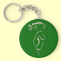 Silhouette, green keychains